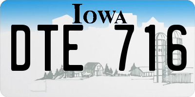 IA license plate DTE716