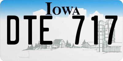 IA license plate DTE717