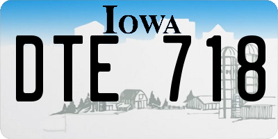 IA license plate DTE718