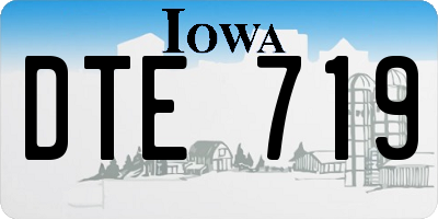 IA license plate DTE719