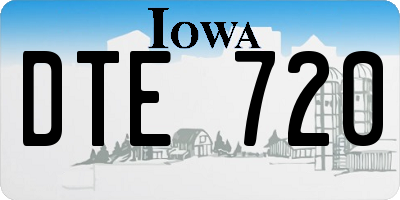 IA license plate DTE720