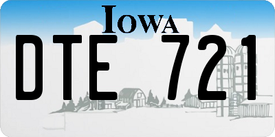 IA license plate DTE721