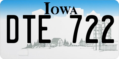 IA license plate DTE722