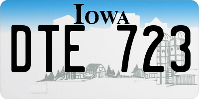 IA license plate DTE723