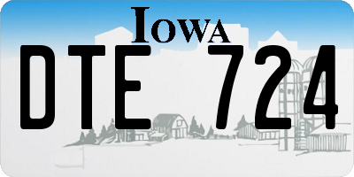 IA license plate DTE724