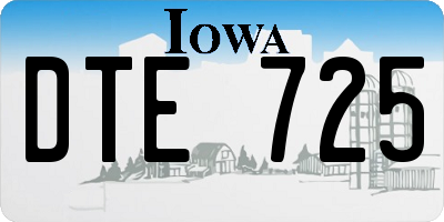 IA license plate DTE725