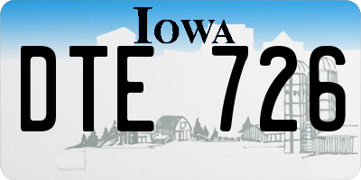 IA license plate DTE726