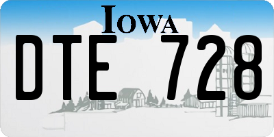 IA license plate DTE728