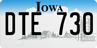 IA license plate DTE730