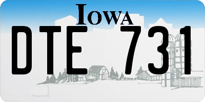 IA license plate DTE731