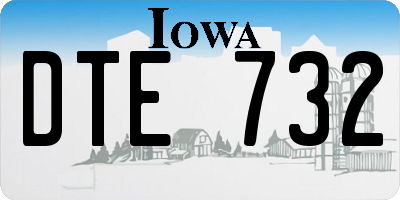 IA license plate DTE732