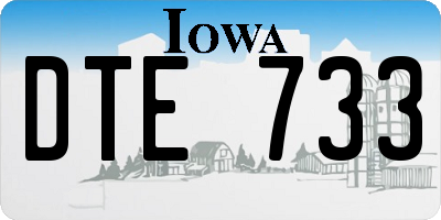 IA license plate DTE733