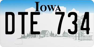 IA license plate DTE734