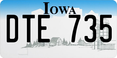 IA license plate DTE735