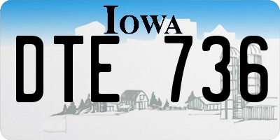 IA license plate DTE736