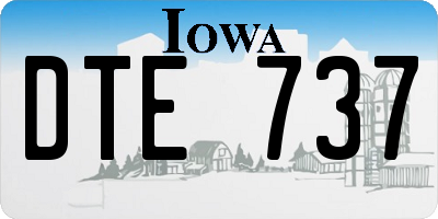 IA license plate DTE737