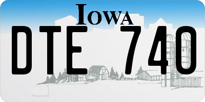 IA license plate DTE740