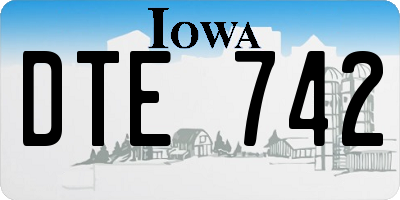 IA license plate DTE742