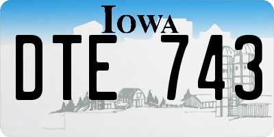 IA license plate DTE743