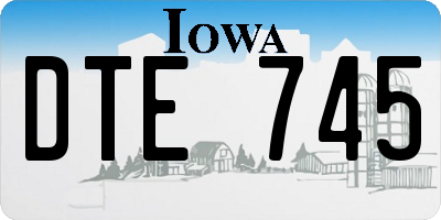 IA license plate DTE745