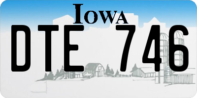 IA license plate DTE746