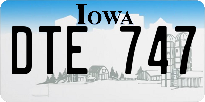 IA license plate DTE747