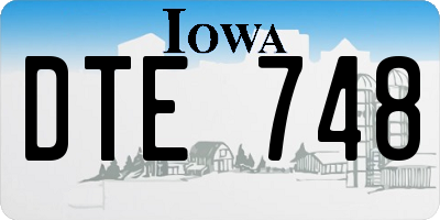 IA license plate DTE748