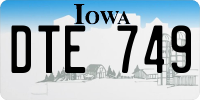 IA license plate DTE749