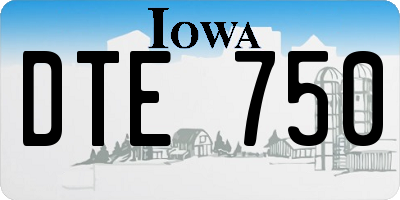 IA license plate DTE750