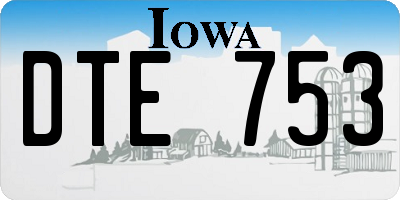IA license plate DTE753