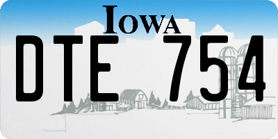 IA license plate DTE754