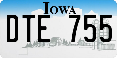 IA license plate DTE755