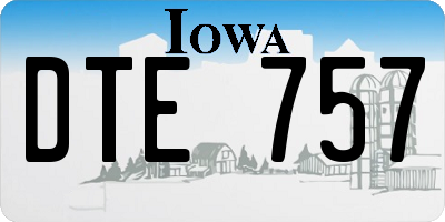 IA license plate DTE757