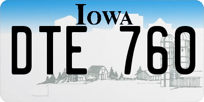IA license plate DTE760
