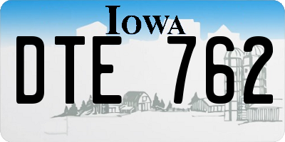 IA license plate DTE762