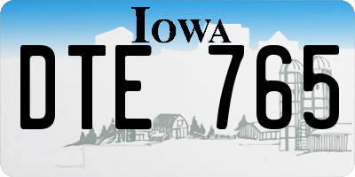 IA license plate DTE765