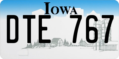 IA license plate DTE767