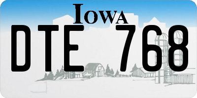 IA license plate DTE768