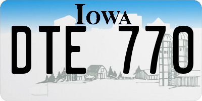 IA license plate DTE770