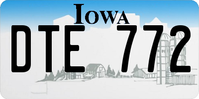 IA license plate DTE772