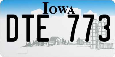 IA license plate DTE773