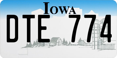 IA license plate DTE774