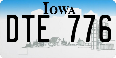 IA license plate DTE776