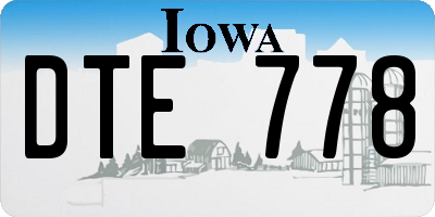 IA license plate DTE778