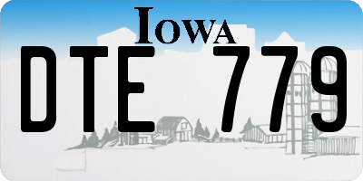 IA license plate DTE779