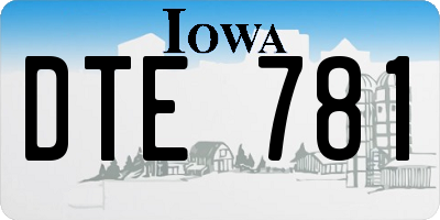 IA license plate DTE781