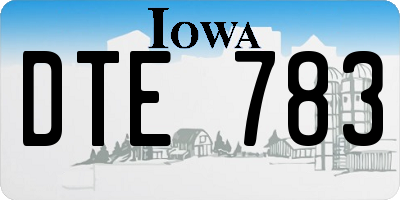 IA license plate DTE783