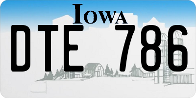 IA license plate DTE786