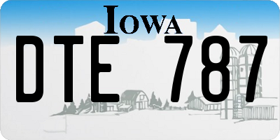 IA license plate DTE787