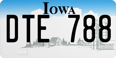 IA license plate DTE788